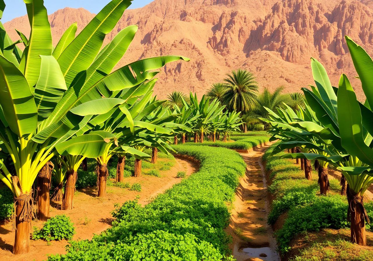 Banana groves at Wadi Dafta