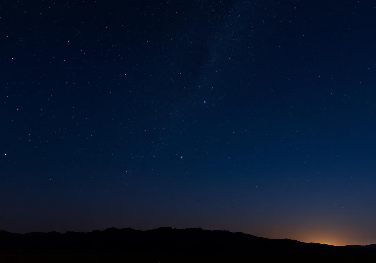 A dark-sky night above the village