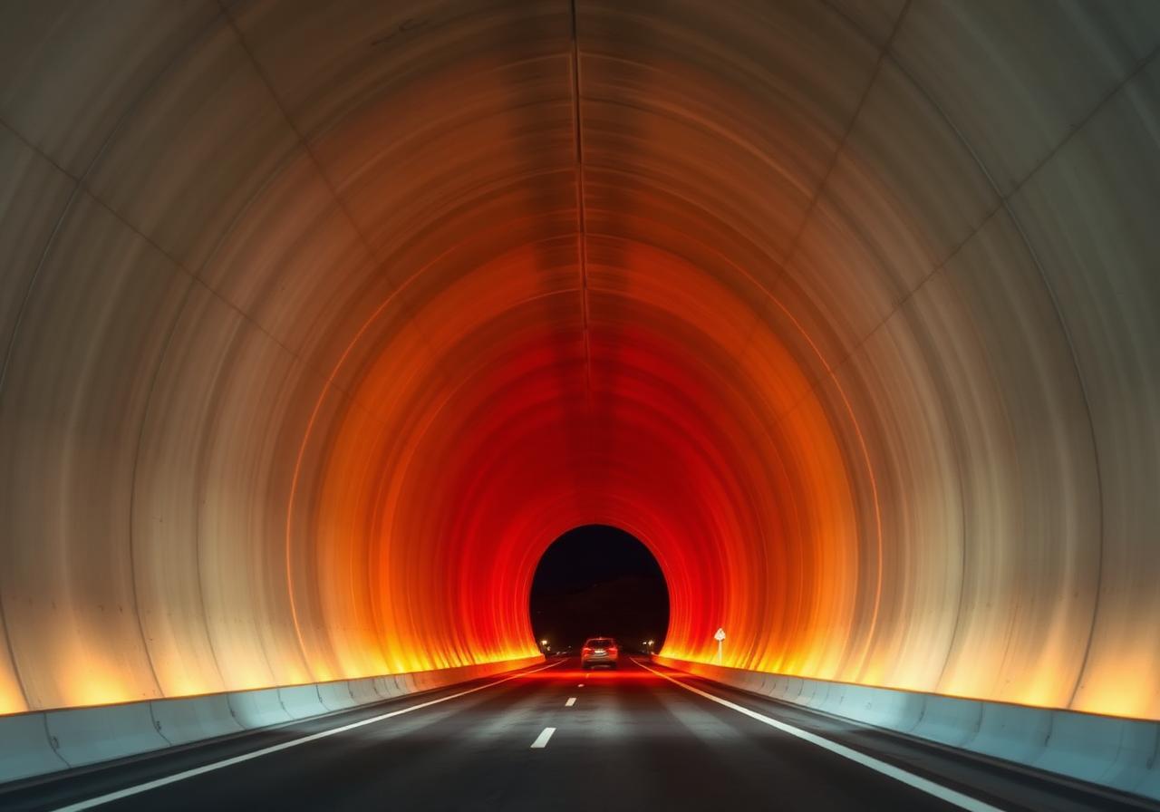 Inside one of the five Hajar tunnels